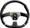 Volant OMP Cromo 350mm - černý/chrom - kůže