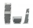 Pedály ProRacing pro BMW X1 E84 / X3 E83 / F25 / X4 F26 / X5 E53 / E70 / X6 E71 / E72 / Z4 E85 / E86 / E89 bez loga - automatická převodovka - stříbrné