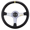 Volant Sparco R345 Monza 350mm - černý/stříbrný - kůže