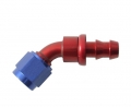 Fitinka koleno 45° D-08 (AN8) 3/4"x16-UNF - Push-On system - výstup na hadici