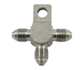 Téčko s výstupy 3x samec D-03 (AN3) 3/8"x24-UNF - nerezové (s držákem)