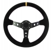 Sportovní volant SW018 - 350mm semiš / 90mm - černý/černý
