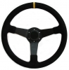 Sportovní volant SW020 - 350mm semiš / 90mm - černý/černý