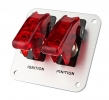 Startovací panel hliníkový - 2x přepínač kill switch