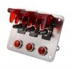 Startovací panel hliníkový - 3x přepínač kill switch + LED